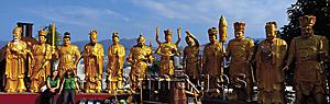 Asia Images Group - Gold Arhans line up at Ten Thousand Buddhas Temple, Shatin, Hong Kong