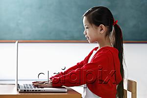 AsiaPix - Profile of young girl looking at the computer