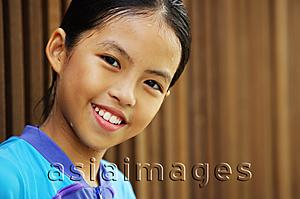 Asia Images Group - Portrait of a young girl, looking at camera