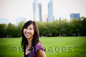 Asia Images Group - Woman smiling in park